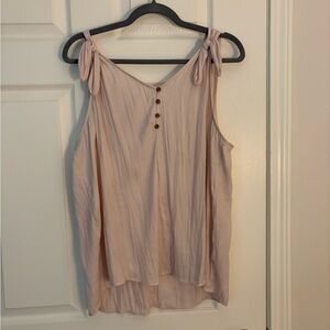 Maurices Light Pink Tank Top with Tie Straps